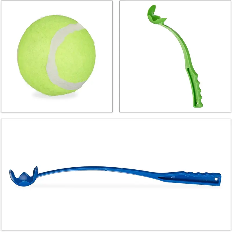 Dog Ball Launcher - 1 Piece Hands Free Ball Thrower, Tennis Ball Thrower for Dogs Puppy, Fetch Play Chuck Dog Tennis Balls for Exercise Training Outdoor Activity, Strong Grip 6