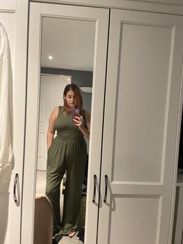 Product Review of [4 colours, UK size 6-28] Solid Sleeveless Wide Leg Jumpsuit from A**e 0