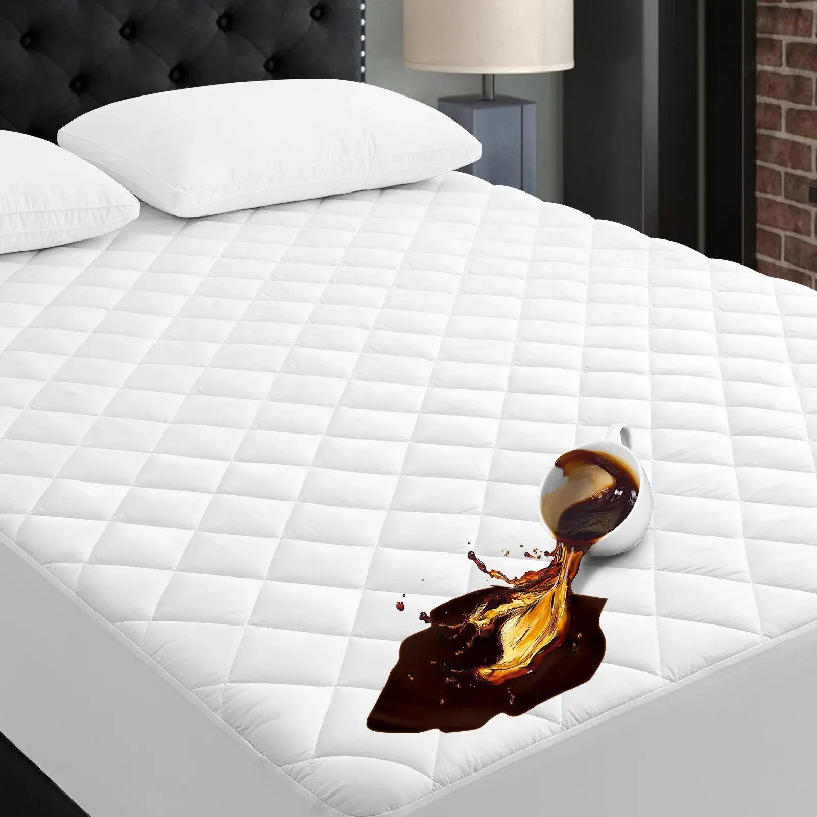 ELEGANT EXTRA DEEP QUILTED WATERPROOF MATRESS MATTRESS PROTECTOR HOTEL QUALITY FITTED BED TOPPER COVER EXTRA DEEP POCKET BREATHABLE SOFT MATTRESS PROTECTOR - NOISELESS - MACHINE WASHABLE ABSORBENT - ANTI ALLERGY - ANTI DUST MITE Soft