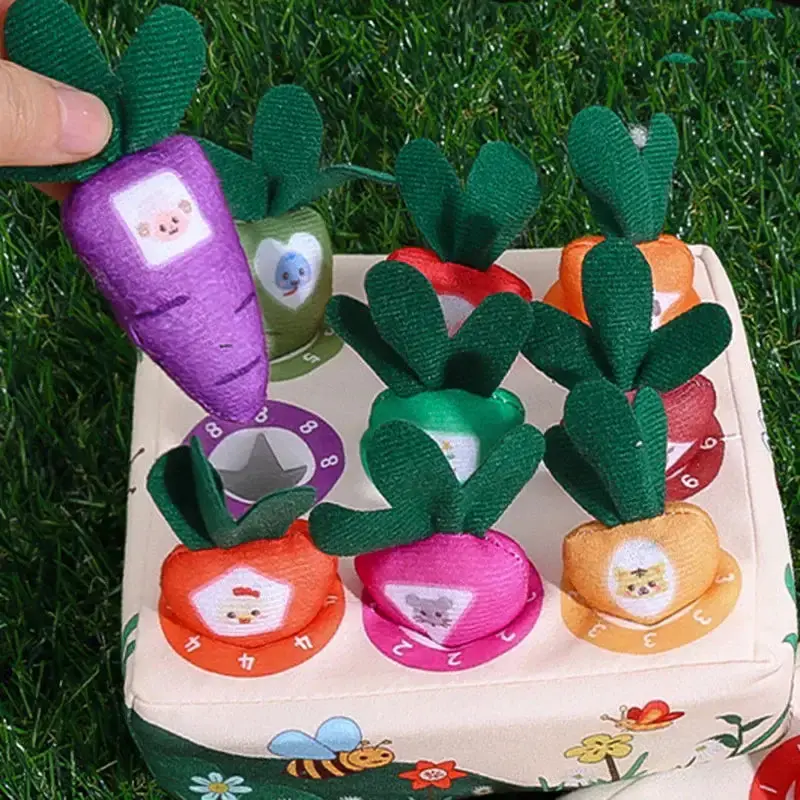 Colorful Plush Carrot Toy for Babies - Engaging Pulling Action for Motor Skill Development