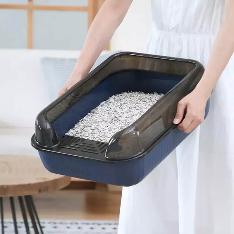 Extra Large Open Cat Litter Tray High Sided Deep Jumbo Rim Pan Box Loo Toilet UK 1