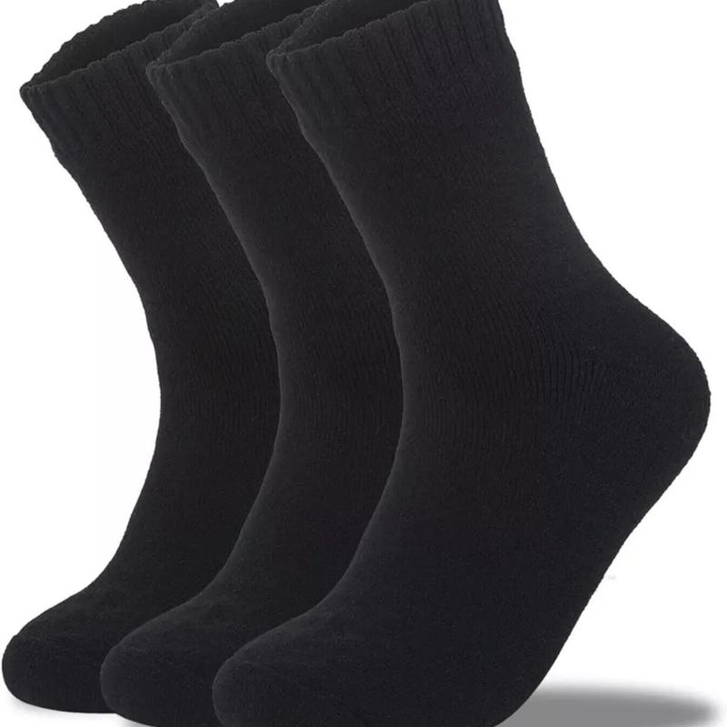 Product Introduction of Men’s Thermal Socks – 3, 6, or 12 Pairs Black Winter Warm Ski Boot Socks (Size 6-11) Menswear Shoe Breathable Outdoor 12