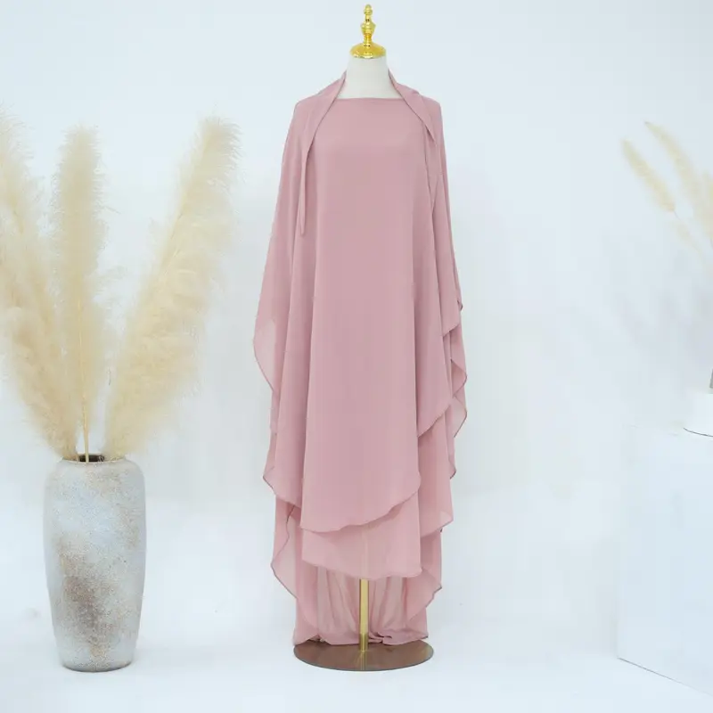 HASASERIES HS1000 Double Layered Chiffon Large Swing Headscarf circle  hijab 8