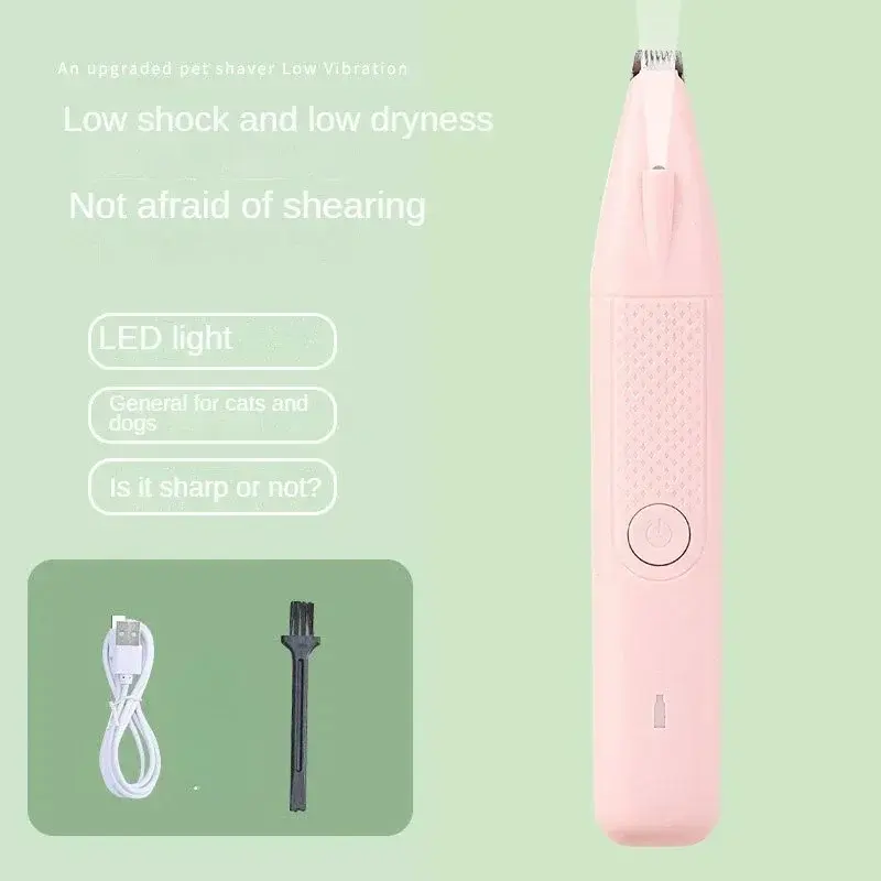 New Dog Paw Trimmer with LED Light Fully Waterproof Pet Hair Trimmer with LED Display Dog Clippers for Grooming