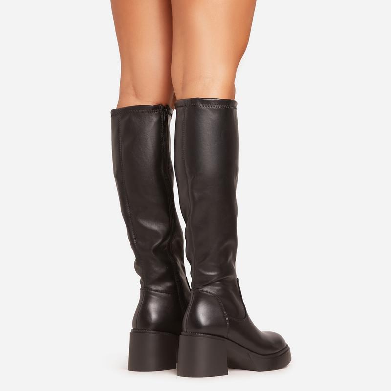 Caesar Chunky Block Heel Knee High Long Boot 3