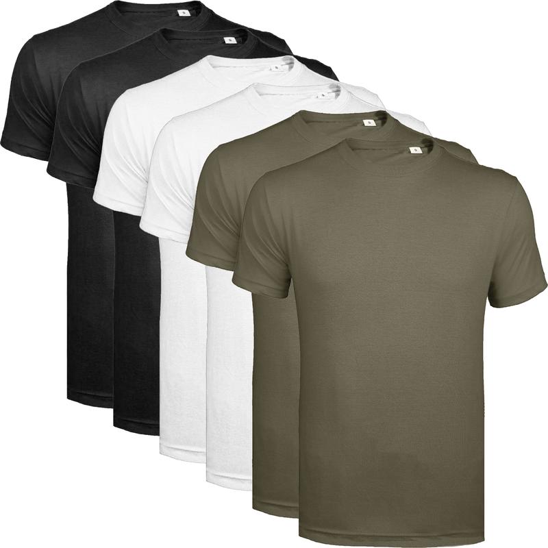 2025 new hot selling models 6 pack mens T-shirt short sleeve shirt crew neck plain assorted cotton top menswear set Gym Fitness running multipack T shirt 6