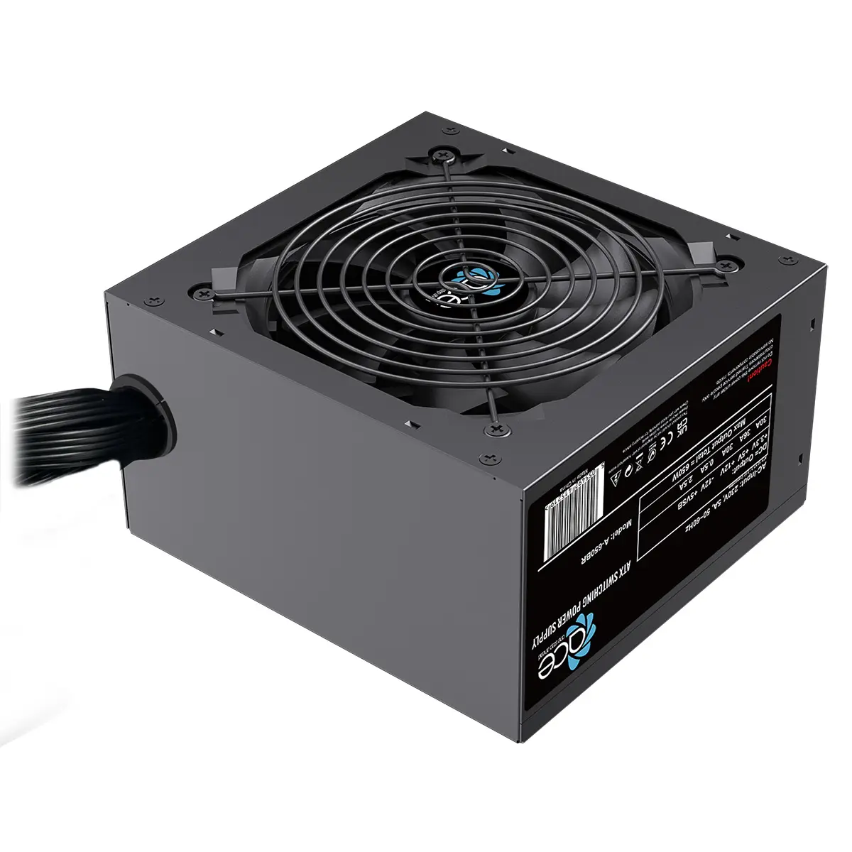 ACE Power 650W ATX PSU, Power Supply Unit For Desktop PC, 8-Pin 12V, 6x SATA, PCI-E