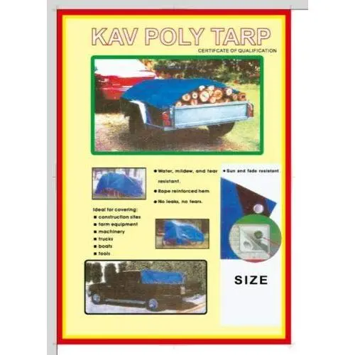 KAV - 1.80 x 2.70M (6x9 FT) Green Strong Waterproof Universal Tarpaulin Tarp sheet in - Ground Sheet Covers For Camping Fishing Gardening Pets  Premium Quality Cover Made of 80 gram 2
