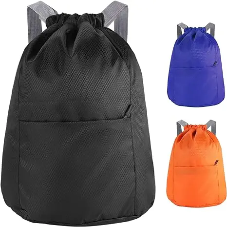 Drawstring Fitness Bag, Drawstring Backpack Waterproof Sports Bag and Neutral Pe Bag Are Suitable for School Sports, Swimming and Mountain Climbing and Multipurpose bag 0