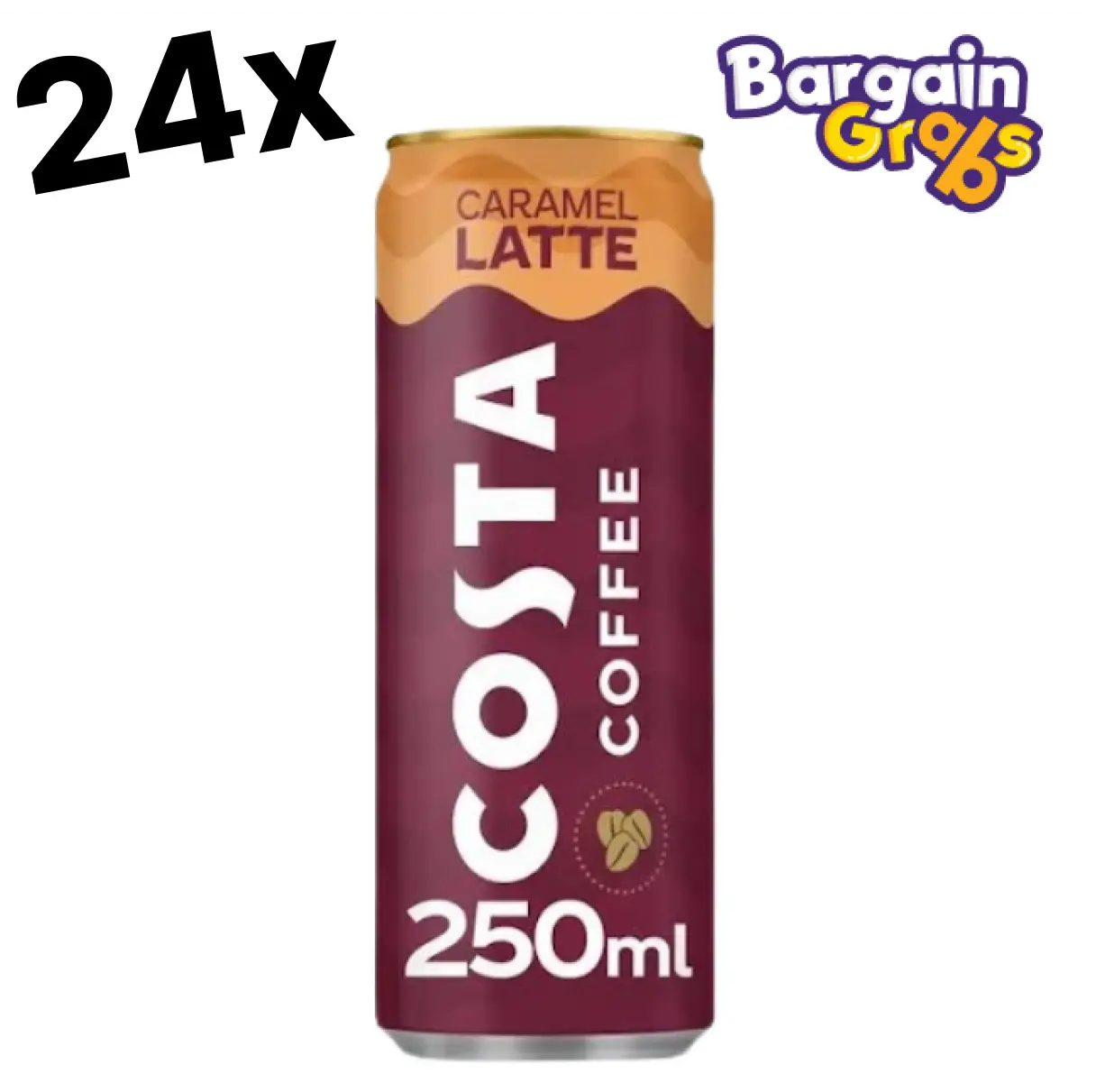 24 x Costa Coffee Caramel Latte 250ml Cans Pack -  Beverage Sweet Pack