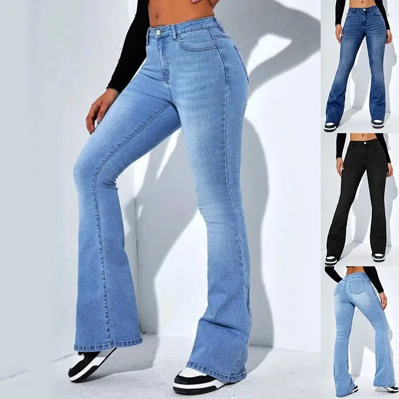 Women's Slim-fit Jeans Pants With Flared Design