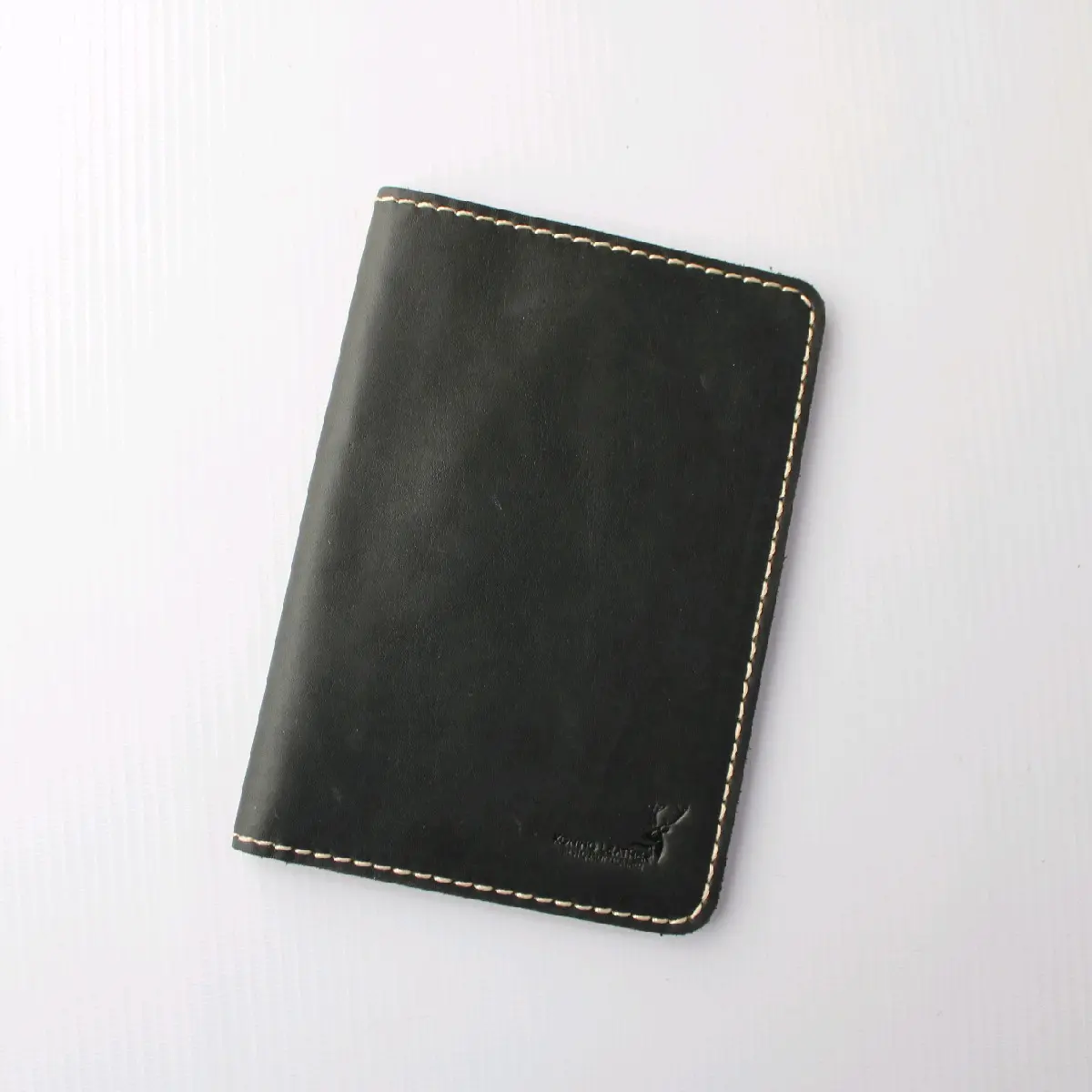 Genuine Leather Passport & Card Wallet, Koning Leather, Black
