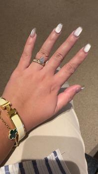 Product Review of Top-Tier Quality Manicure, TUGE NAIL Blossom Series 100% Handcrafted Press On Nails Nail Art, Cat's Eye Effect, French Tip Nail, Reusable, Long-Lasting, Eco-Friendly, DIY Manicure, Variety of Designs & Sizes Nail Care Nail Polish Cutics Cosmetic from J**💜 0