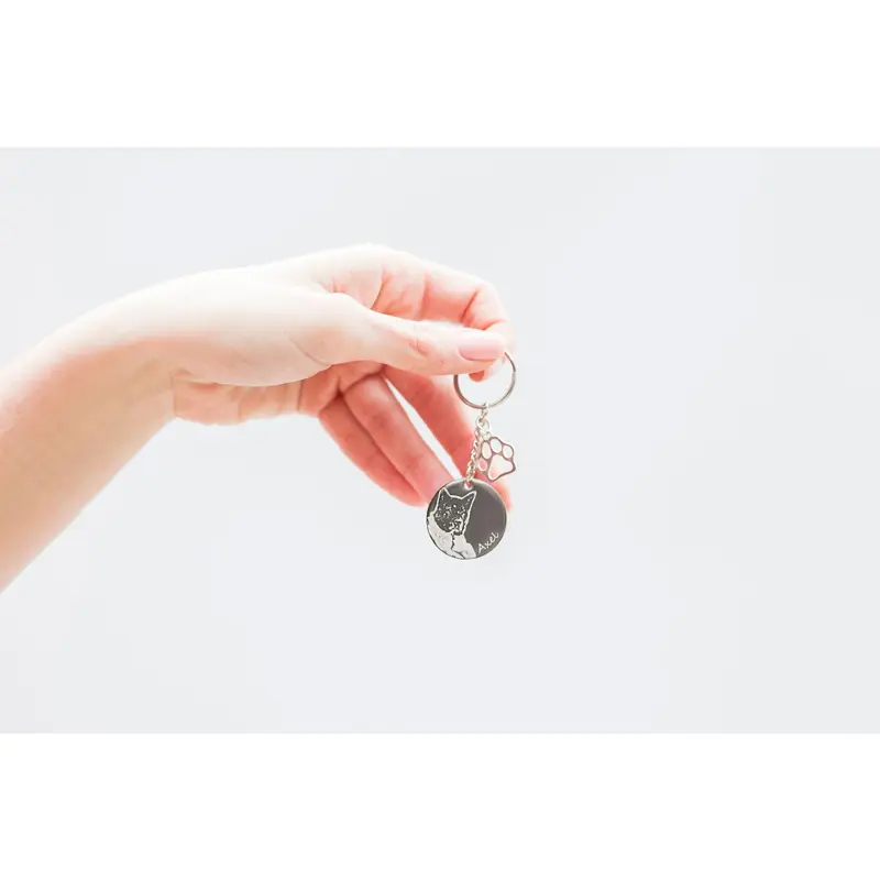 Dog photo engraved keyring 1