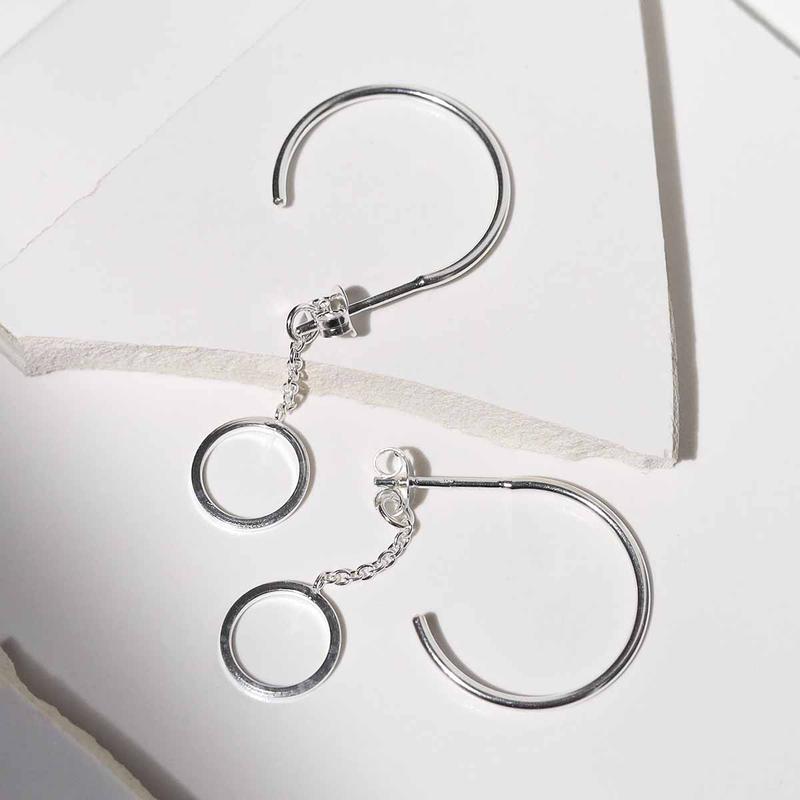 Sterling Silver Multi Circle Hoop Earrings 1