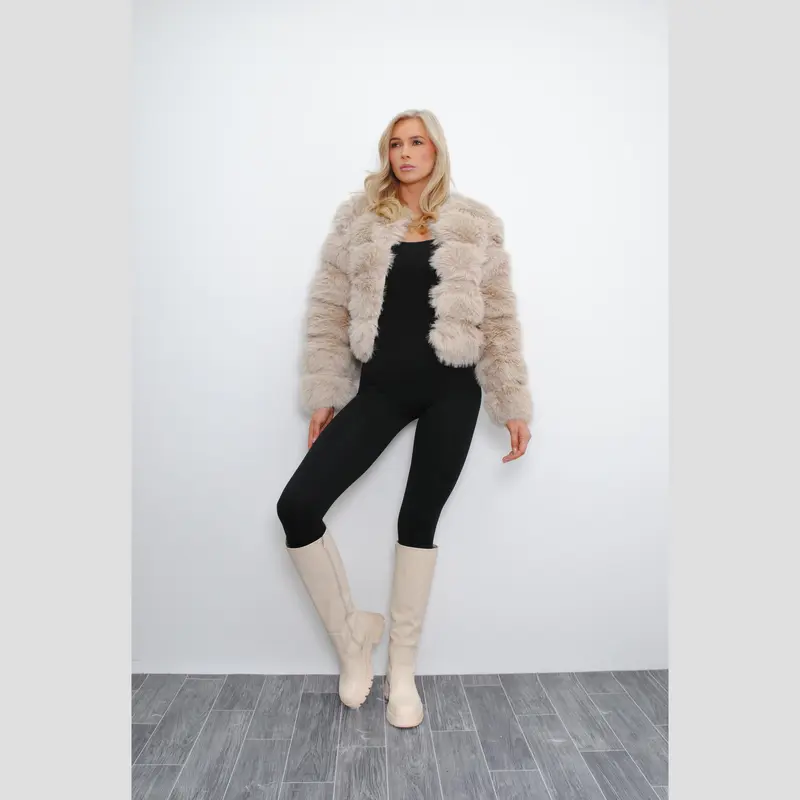 Cropped Faux Fur Jacket 4