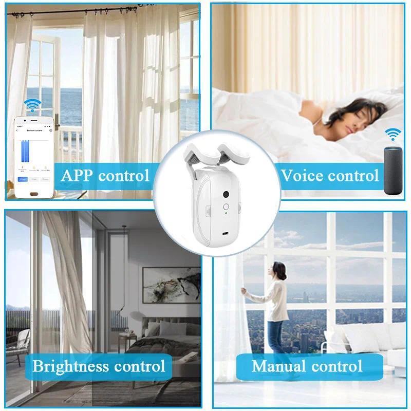 WiFi ZigBee T & U track Roman Rod Smart curtain Motor Electric automatic curtain robot compatible Alexa Google Home Alice 2