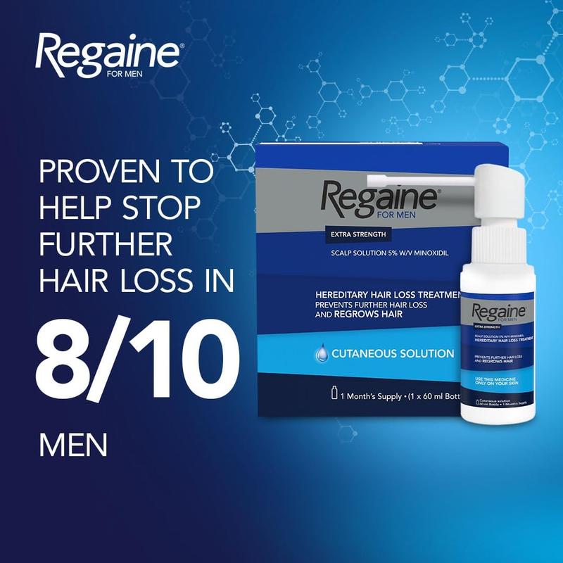 Regaine for Men Extra Strength Scalp Solution for Hair Regrowth (1x 60ml), Male Hair Loss Solution with 5% Minoxidil, Cutaneous Solution for Male Pattern Hair Loss Hair Care Comfort 1