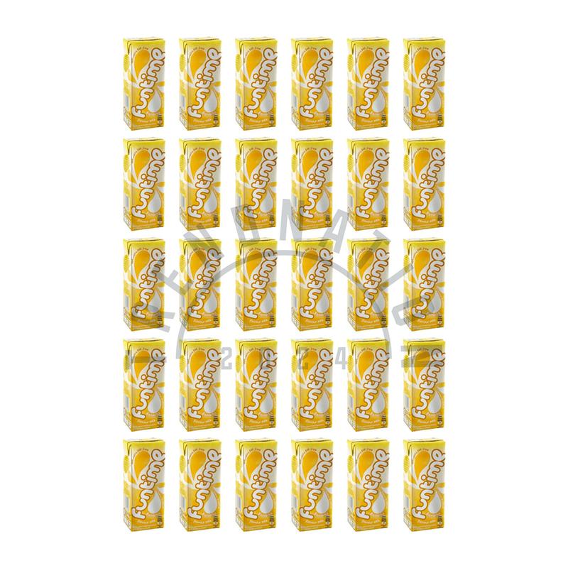 Fun Time Banana Skimmed Milk Drinks 30 x 200ml Cartons with Straw - Virtually Fat Free Beverage Dairy Milky 2