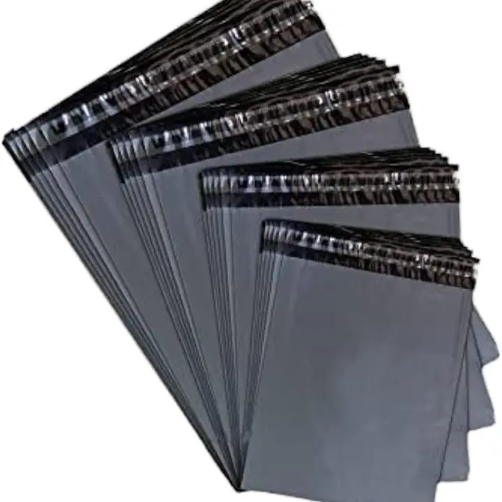 100 Mixed Size Grey Mailing Bags, Self Seal 4 Size Strong Waterproof Poly Plastic Envelopes for Parcels, Packaging, Small, Medium, Large Mail, Shipping Delivery Bags