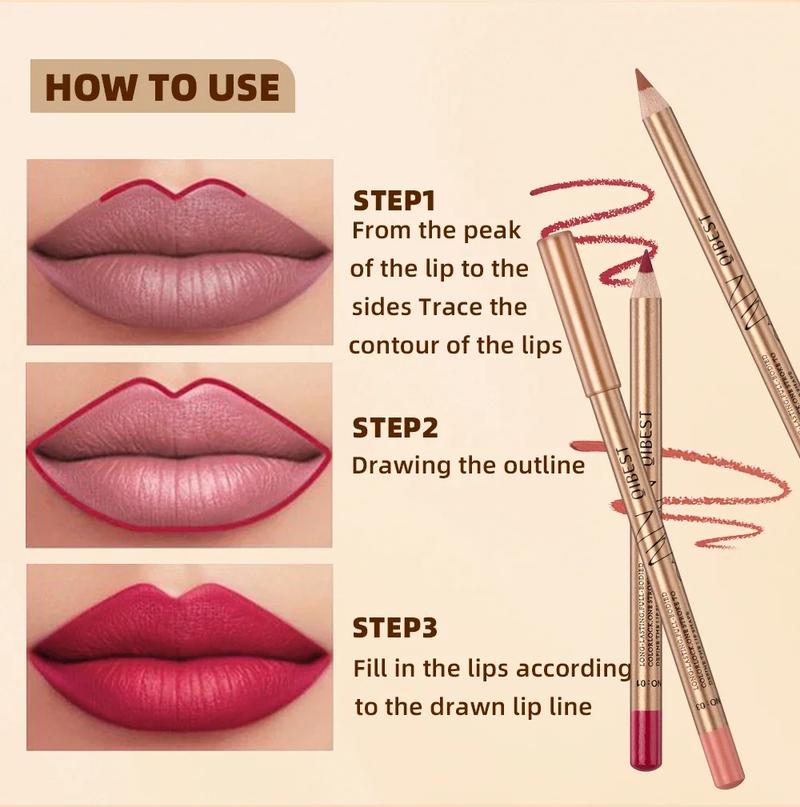 Product Introduction of Summer Cosmetic Supplies, Long Lasting Lip Liner, 12pcs/set Matte Lip Liner for Daily Use, Smudge Proof Easy Coloring Lipliner Pen, Girls and Women Makeup Accessories, Daily Lip Makeup, Smooth Lip Cosmetic Silky Eyeliner 20