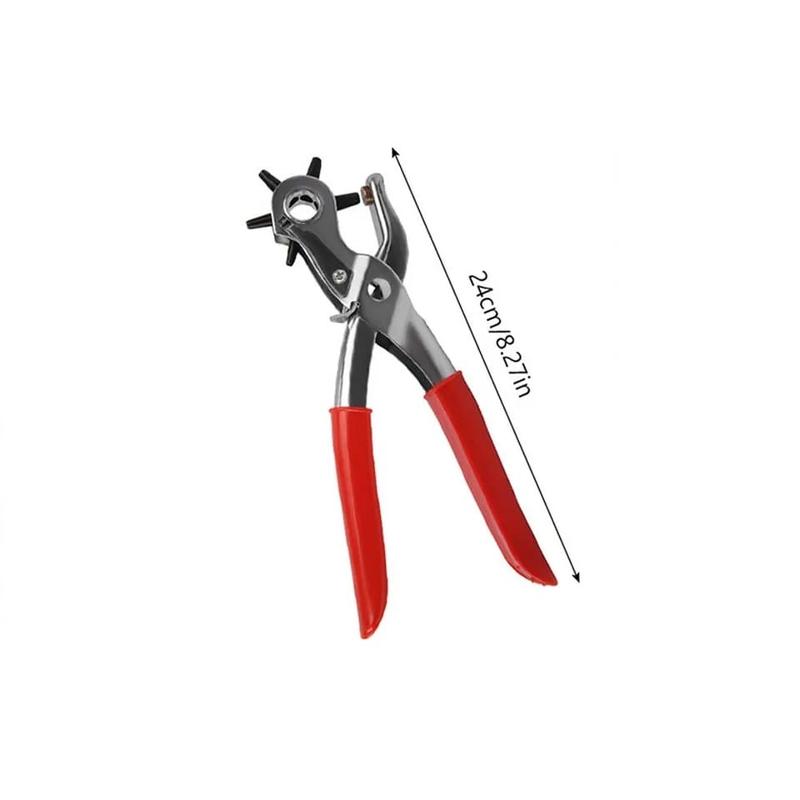Heavy Duty Revolving Leather Hole Punching Tool Multifunctional Leather Belt Hole Maker Stainless Steel With Rubber Handles Ideal for Home DIY or Leatherwork 7