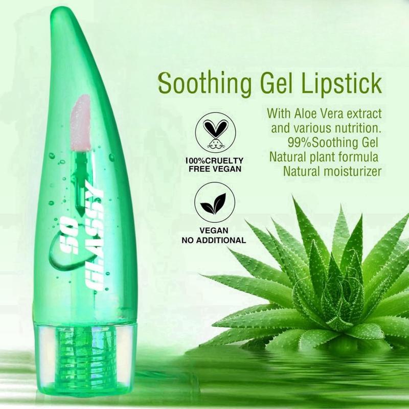 2pcs Aloe Vera Lip Gloss,Aloe Vera Lip Oil,Lip Oil Tinted,Long Lasting Moisturising Jelly Aloe Vera Lipstick,Color Changing Lip Gloss,Aloe Vera Lip Balm,Temperature Color Change Lipstick,Lipgloss Set Makeup Tools Clear Moisturize Smooth Lip Plumper 4