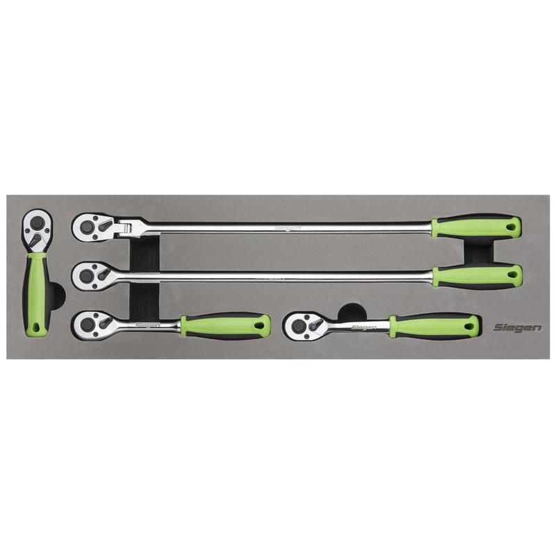 Siegen by Sealey Ratchet Wrench Set 5pc 3/8"Sq Drive Flip Reverse 6