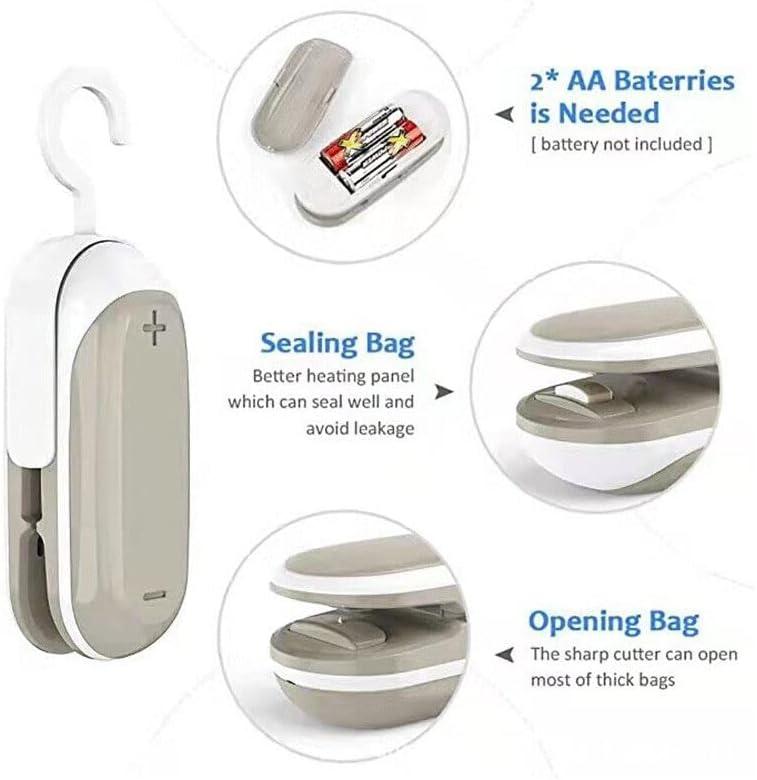 Quality You Like Mini Bag Sealer, Portable Heat Vacuum Sealers Plastic Sealer, 2 in 1 Heat Seal and Cutter Mini Food Sealer For Plastic Bags (Gray) 3