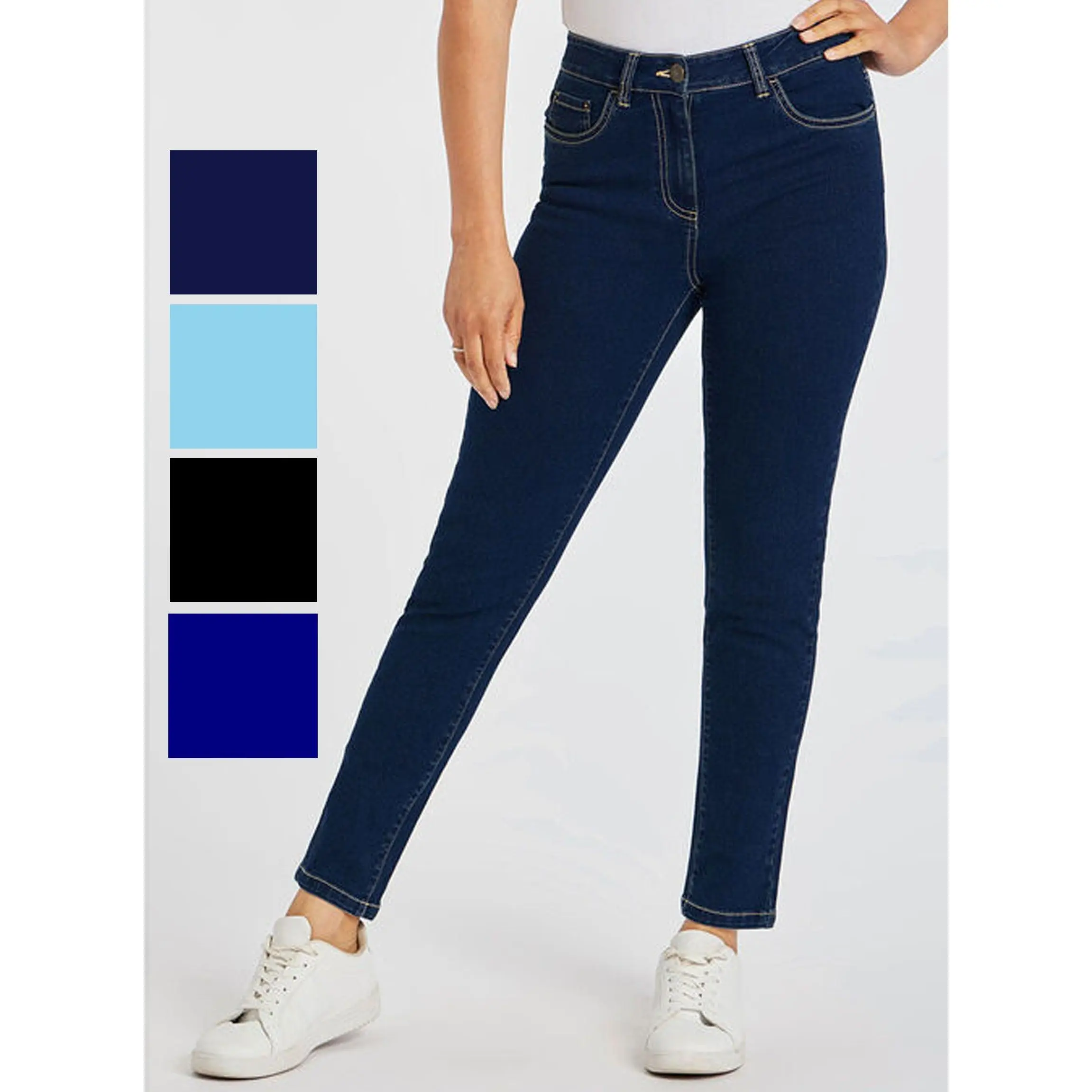 Ladies The SUSIE Slim Leg Jeans Blue Denim Black