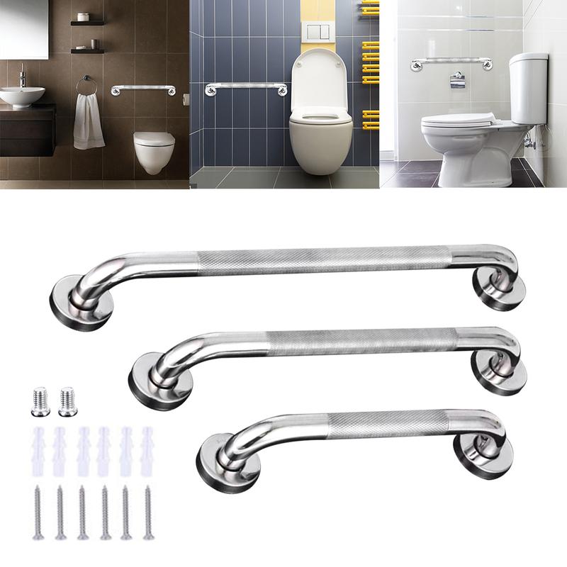 30/40/ 50cm Bathroom Grip Shower Tub Grab Bar Safe Handle Handrail Rail Disabled Wall-mounted  non-slip Easy to install, stainless steel strong stability durable, reusable  waterproof 8