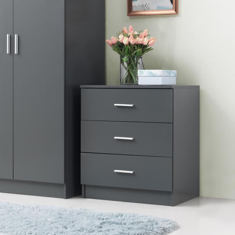 Modern Chest of Drawers for Bedroom Storage in 4 Colours - Metal Handles 3