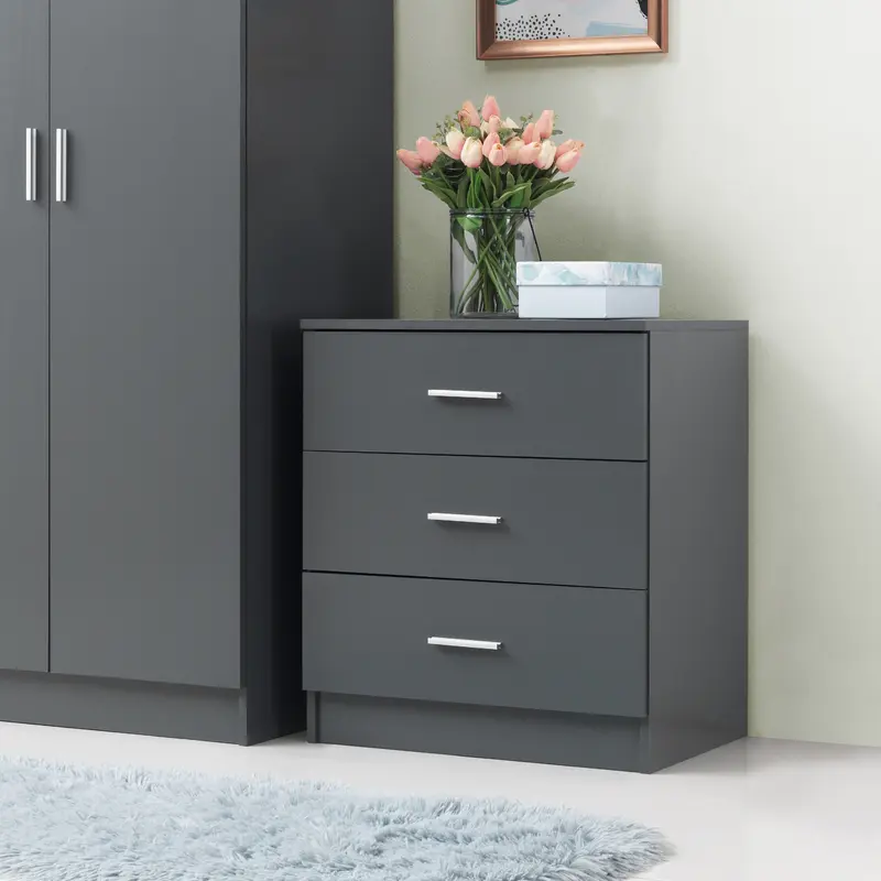 Modern Chest of Drawers for Bedroom Storage in 4 Colours - Metal Handles 3