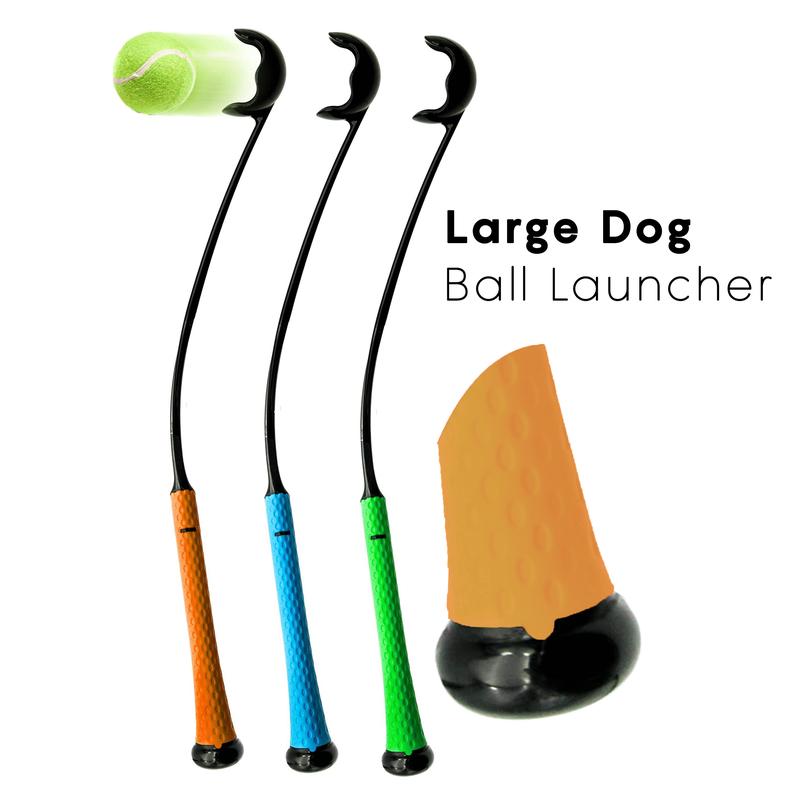 Tuffzilla  Heavy Duty Easy Grip 65cm Long Dog Ball Launcher for Dogs with DOG BALLS Dog Toys Dog Ball Thrower Slinger Tennis Balls for Dogs Strong Hands free Pick Up Random Colour 2