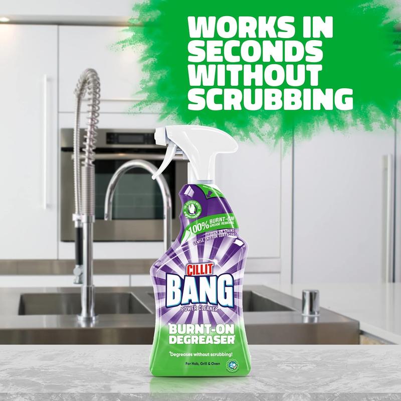 Product Introduction of Cillit Bang Powerful Grease & Sparkle Degreaser 750ml, greasy dirt removal Works in seconds without scrubbing Cleaner Household 1