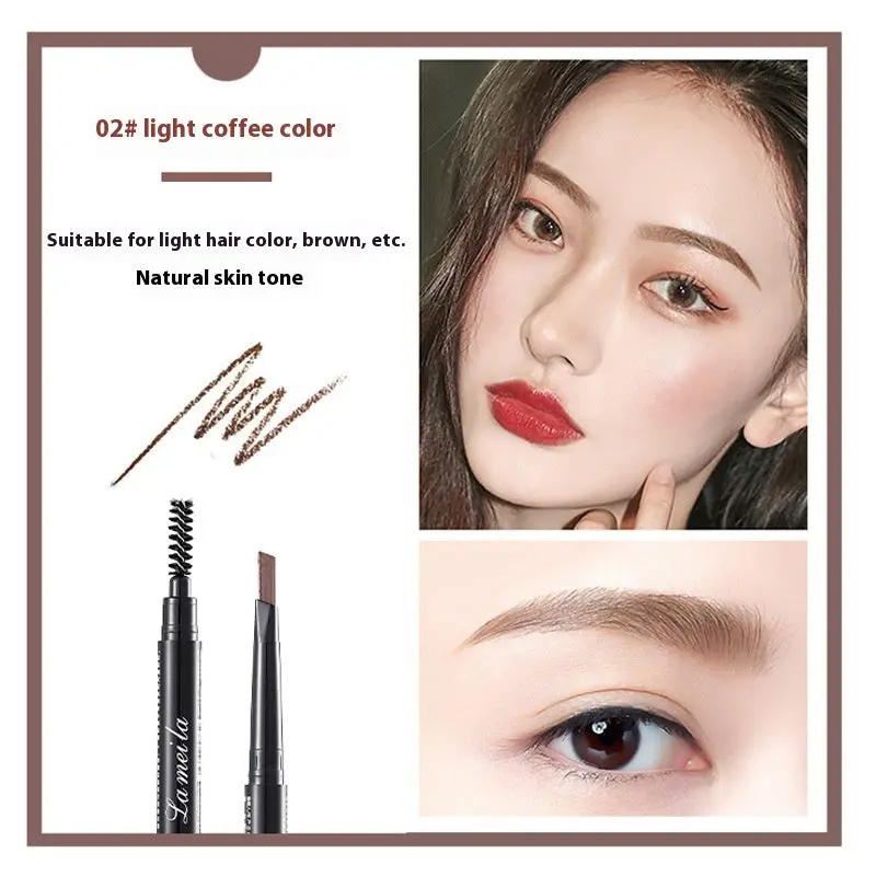 Double-headed Eyebrow Pencil Waterproof Natural Long Lasting 2