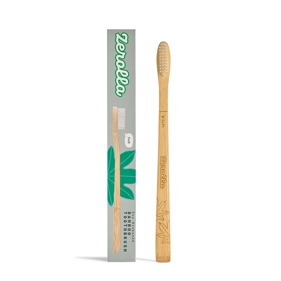 Eco Biobased Bamboo Toothbrush | BPA-Free Bionylon from Castor Oil Bristles | Zero Waste & Plastic-Free Oral Care