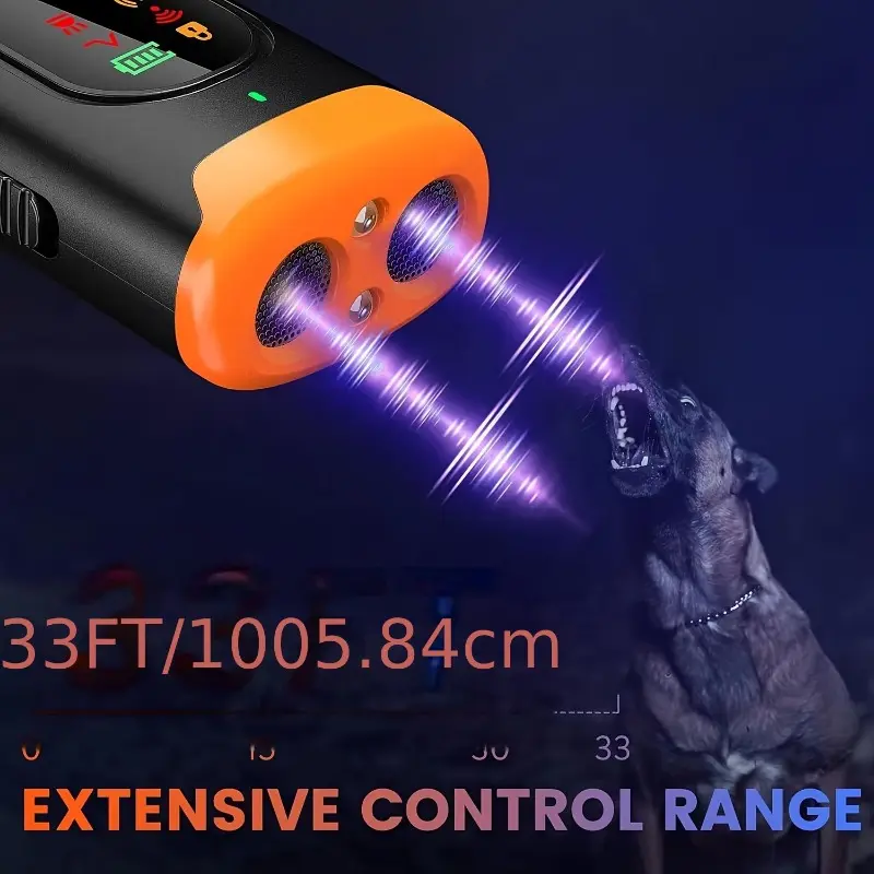 Ultrasonic Anti-Barking Device, Handheld Dog Training Tool with 3 Advanced Training Modes, Deterrence/Training/Sound Modes, Effective Dog Behavior Control, LED Strobe Light Feature, Compact Design with Wrist Strap, 4.4x1.3 Inches 6