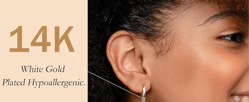 Product Introduction of Milacolato Silver Gold Hoop Earrings for Women,  Silver Huggie Hoop Earrings Hypoallergenic Huggie Earrings with Star/Heart/Coin/Snake Pendant Drop Dangle Earrings 4
