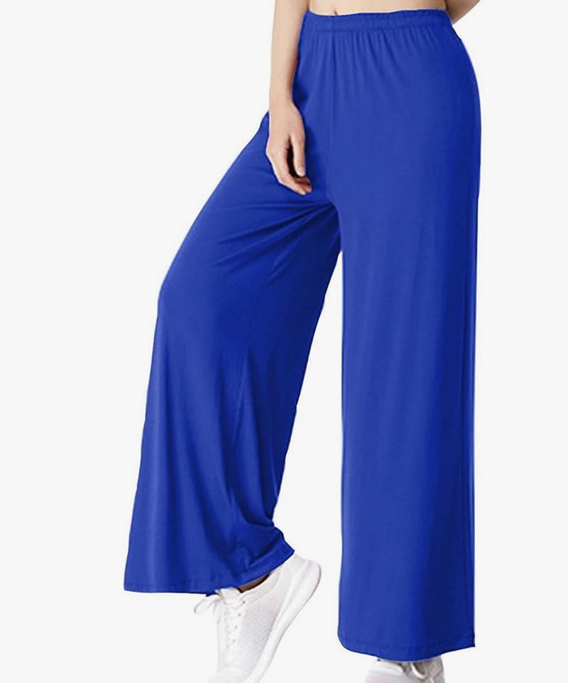 Product Introduction of Fashion luva Women Wide Leg Trousers Elastic High Waist Palazzo Plus Size Pants Ladies Casual Tummy Control Flared Yoga Pants Solid Stretchy Loose Bell Bottoms Sports Fitness Workout Office Bootcut Pants Womenswear Underwear Comfort Basic 20