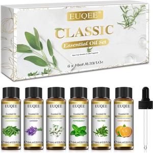 10ml Pure Essential Oil, 6 Counts Aromatherapy Diffuser Oil, Home Accessories Natural Essential Oil for Massage Bath Sleep Relaxation, Essential Oil Mindfullness Home Decor Products, Room Decor Healthcare Healthy