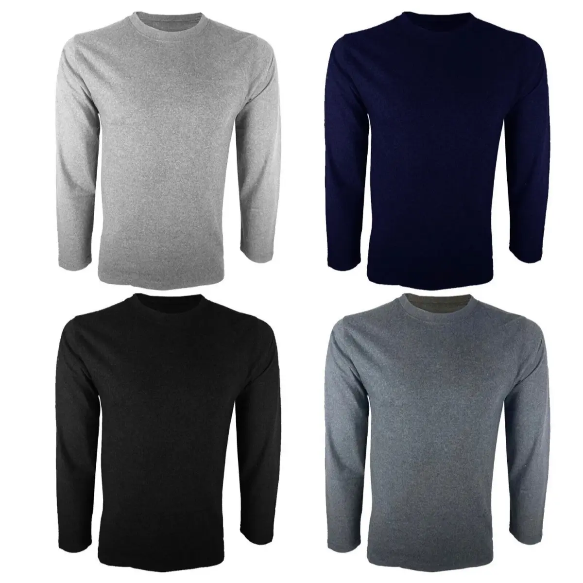 Mens Long Sleeve T shirt Packs Jumper Sweater Pullover Work Casual Leisure Neck Menswear Tops Longsleeves Crew Neck Cotton Soft