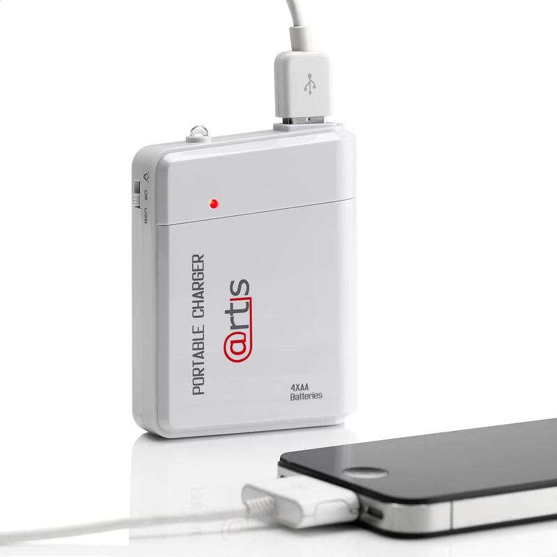 Product Introduction of Artis Portable 4xAA Battery Charger for Smart phone, White 4