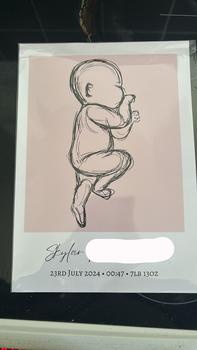 Product Review of Pay What You Can Afford - New Baby Sketch Style Print Decor Poster, Birth Announcement, A4 Print from M** 0