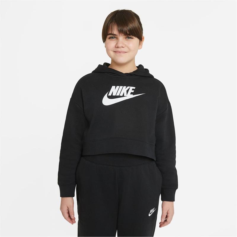 Nike Girls Club Crop Hoody Junior Oth Hoodie Hooded Sweatshirt Top 4