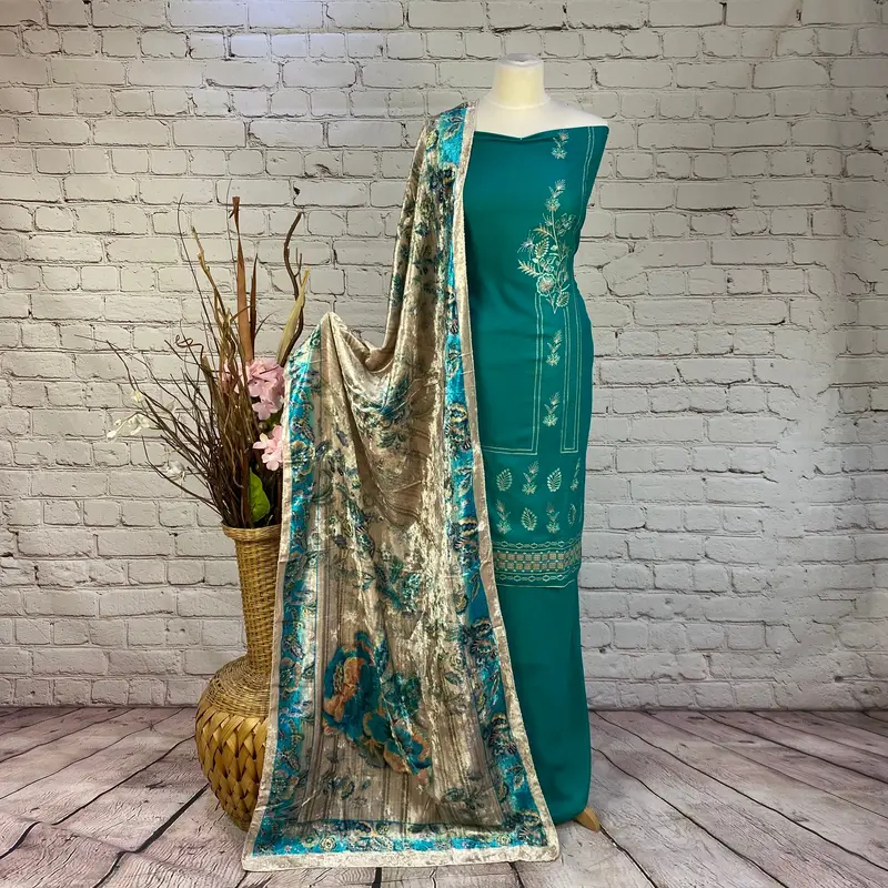 Designer Embroidered Garam Suit 3