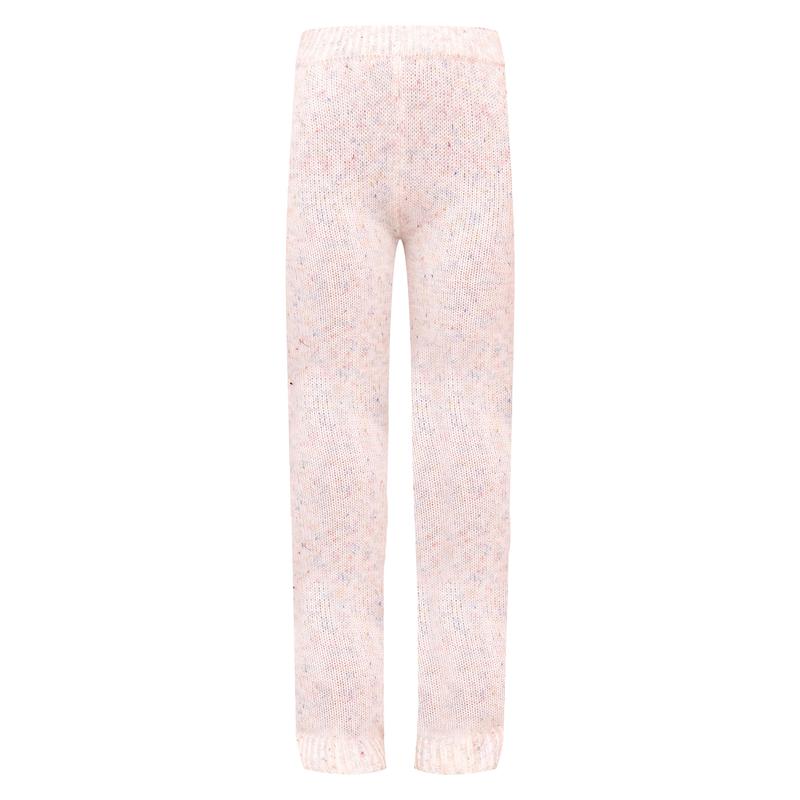 Cream Space Dye Knitted Wide Leg Trousers 4