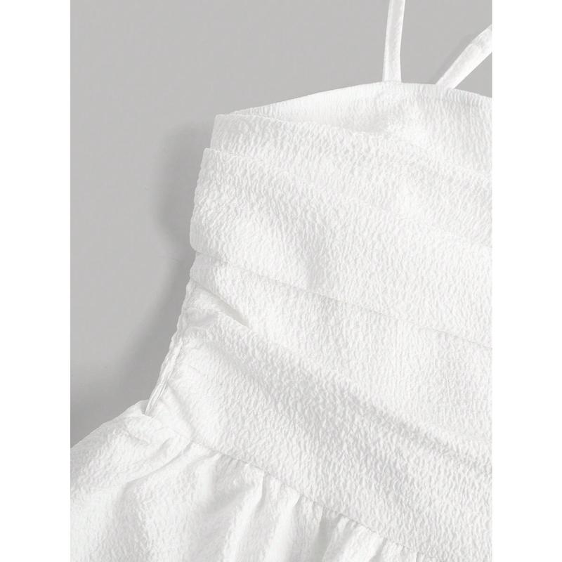 Bubble Crinkled Double Layered Skirted Cami Dress For Teen Girls[S12] regular holiday casual dresses beach  dress summer minidress women outfits 2