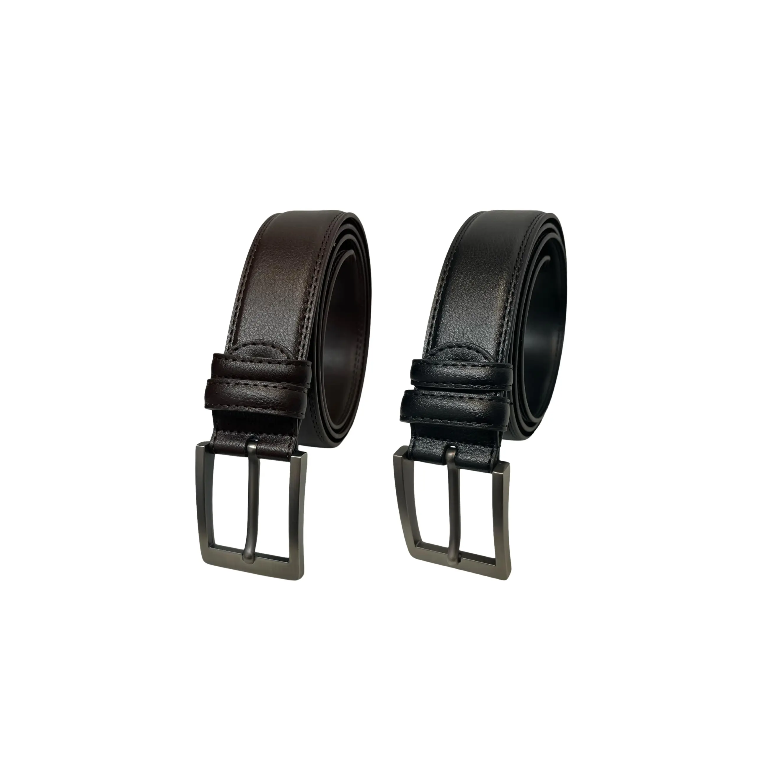 Men's Leather Belt for Trousers / Jeans, Black or Brown, 28" - 48" , by Milano®
