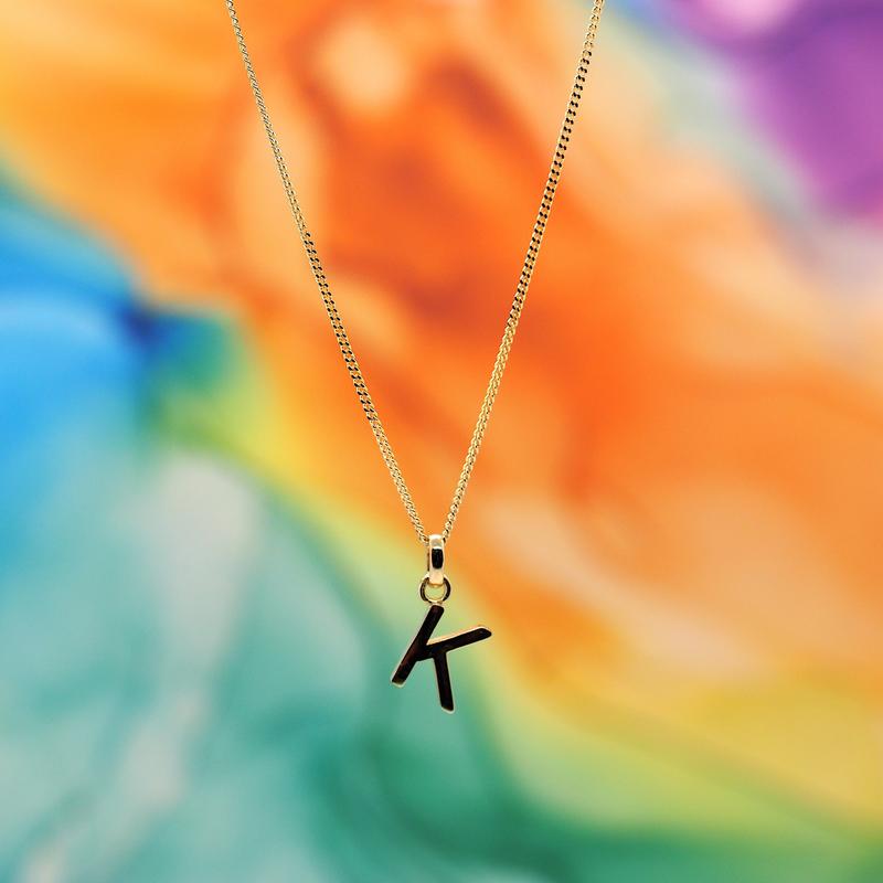 Yellow Gold Initial Pendants on 16" Chains - Personalised Selection Available 4